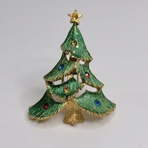 Vintage JJ 🎄 Jonette Jewelry Company Christmas Tree Brooch Pin Jewelry
